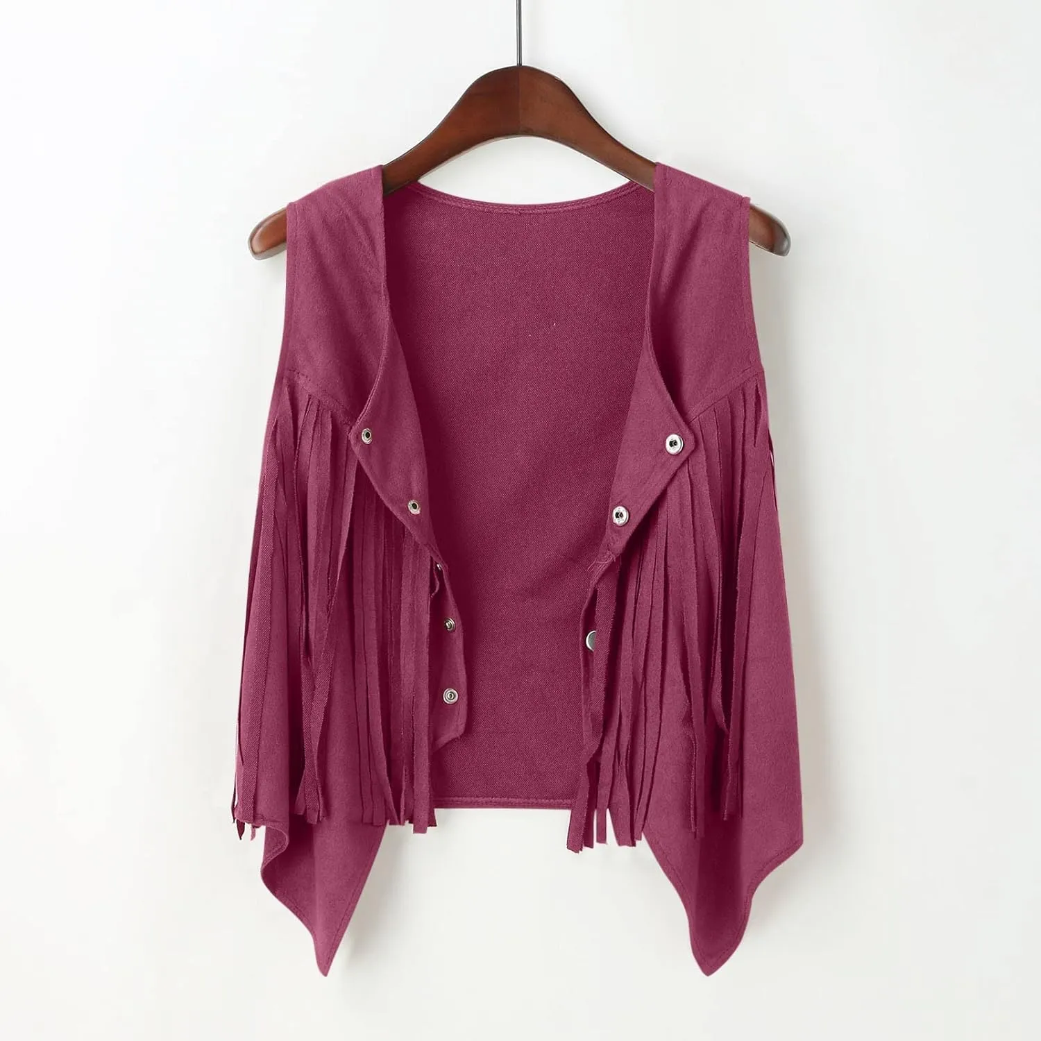 Ladies Fringe Vests Cowgirl Outfit for Women 70s Hippie Clothes Vest Jacket Faux Suede Tassels Western Cowgirl 2023
