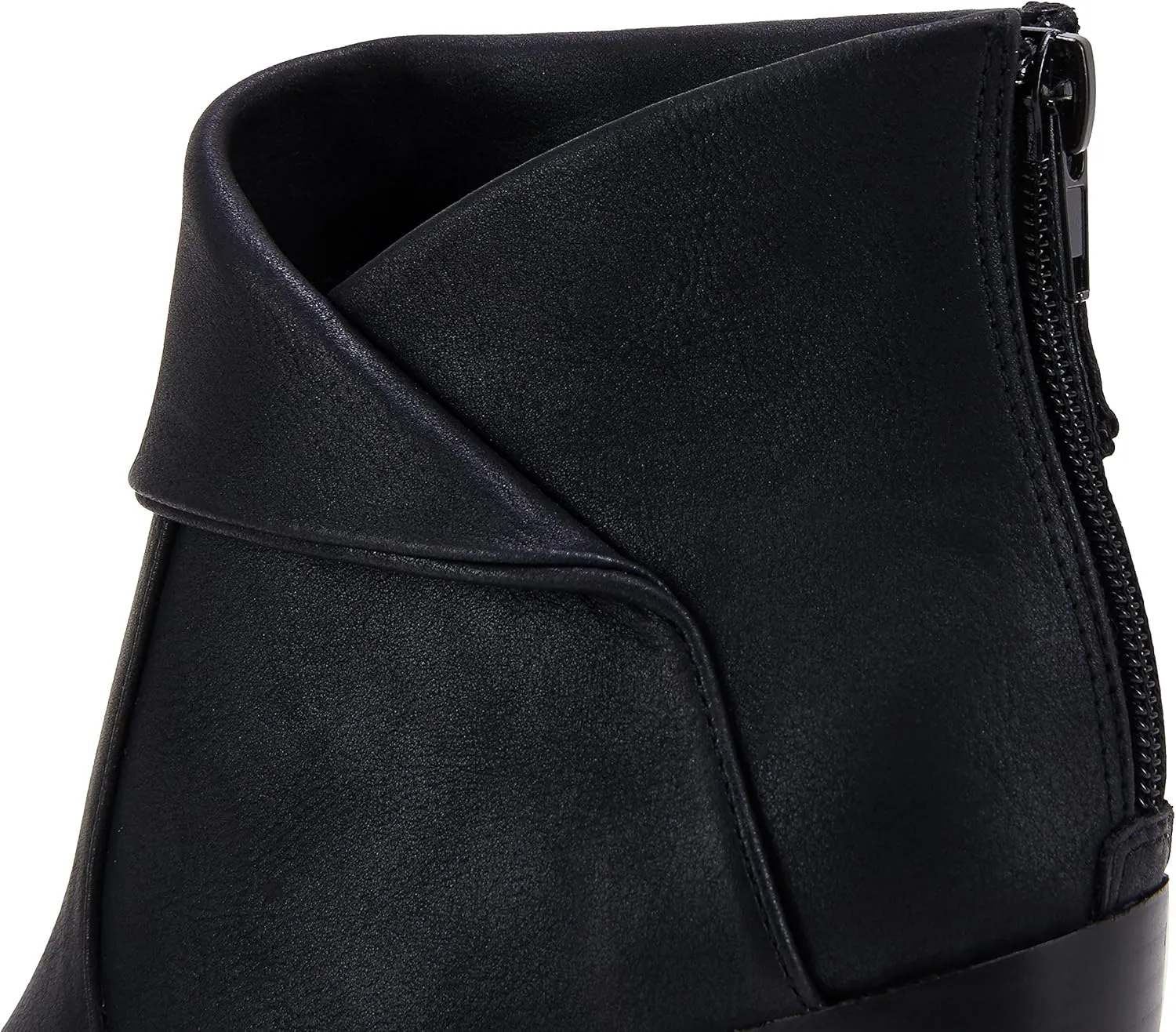 LAICIGO Women's Square Toe Ankle Boots High Chunky Stacked Heel Slip On Criss Cross Zipper Booties