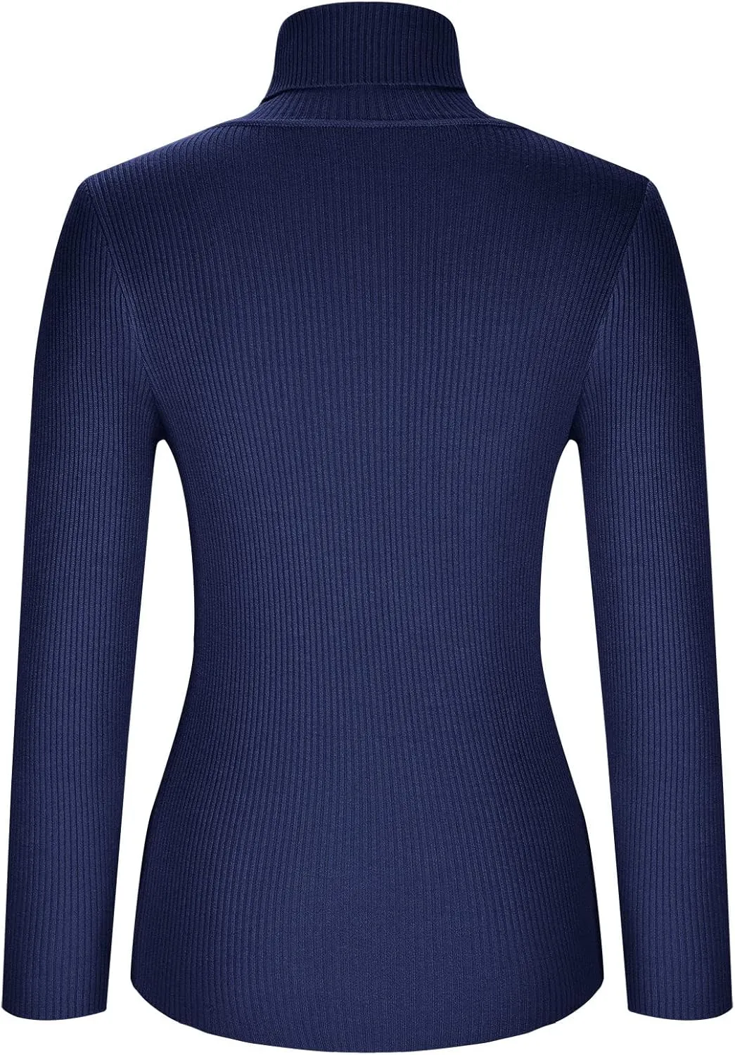 Lightweight Fitted Sweaters for Women Long Sleeve Turtleneck Ribbed Knit Pullover Sweater Casual Basic Tee Tops