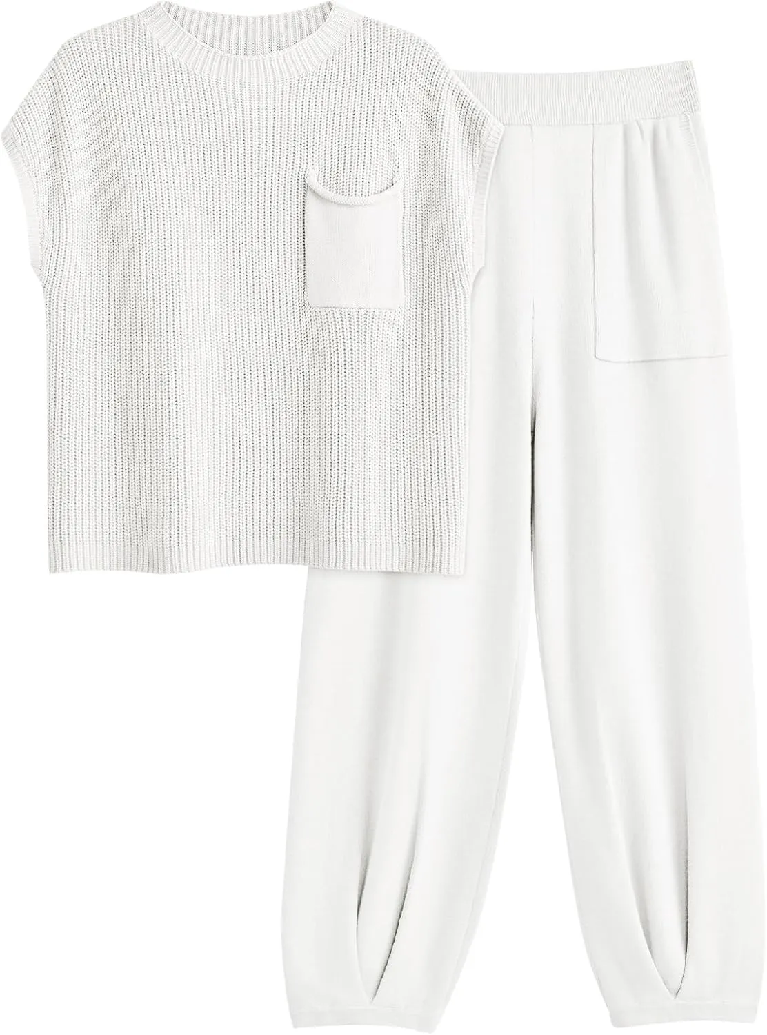 LILLUSORY 2 Piece Knit Sets For Women Trendy Sweatsuit Sets
