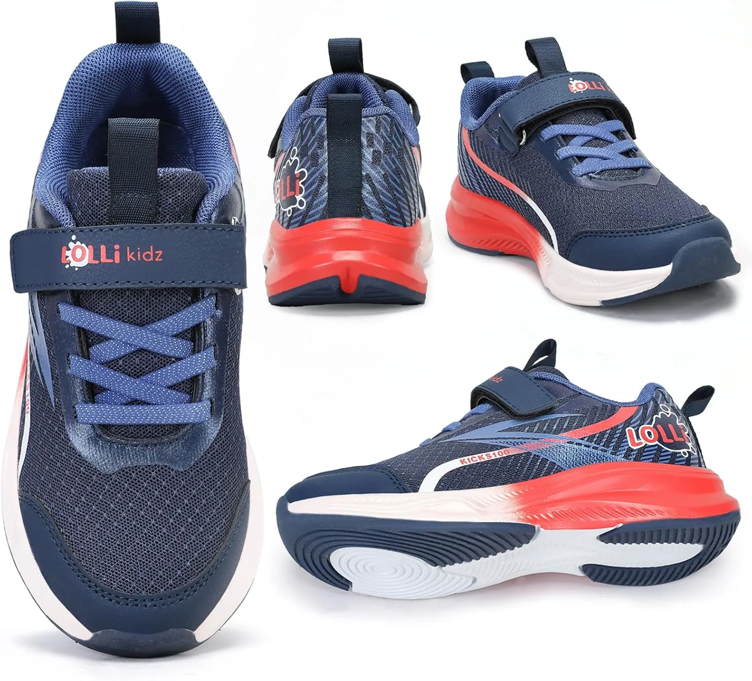 LOLLi kidz Boys Girls Shoes Kids Sneakers Athletic Tennis Shoes Lightweight Breathable Running Shoes