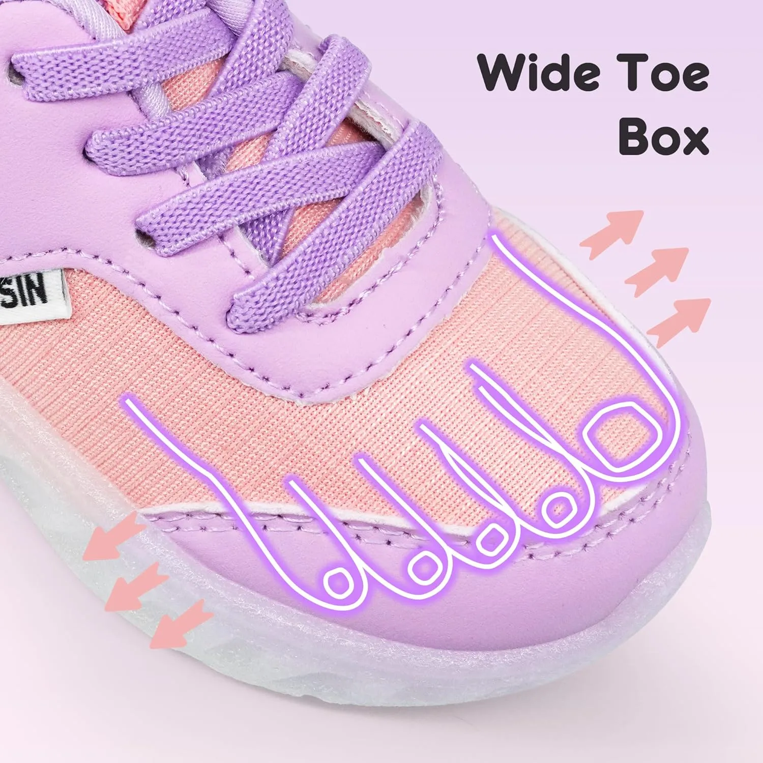 LOUGSIN Kids Light Up Sneakers LED Flashing Tennis Shoes for Boys Girls Lightweight Breathable Flooza Walking Shoes for Toddler and Little Kids