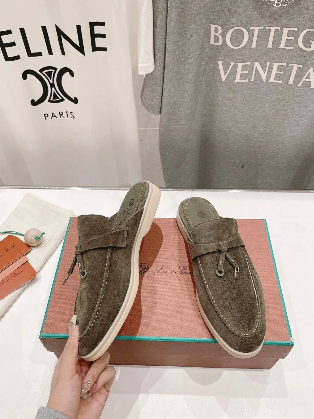 LP CHARMS WALK BABOUCHE LOAFERS CEDAR SUEDE