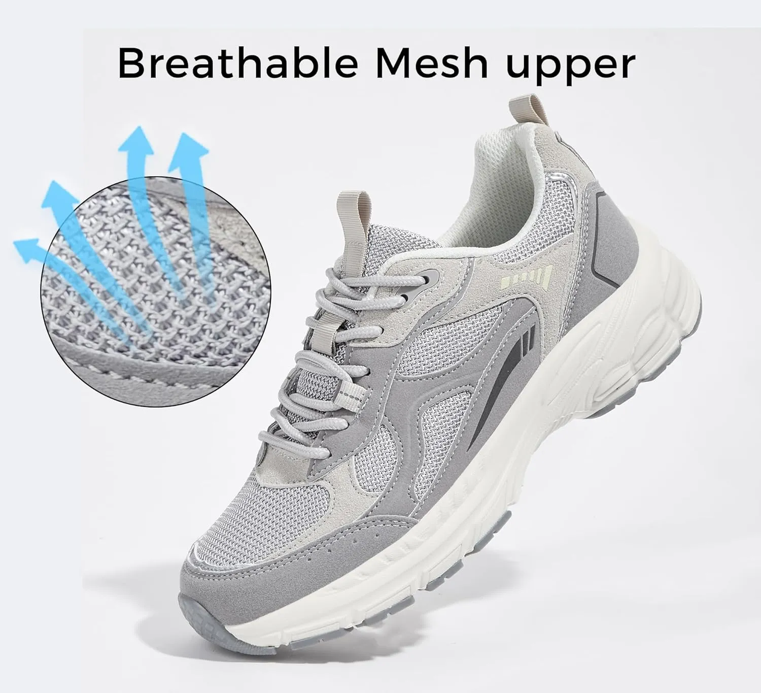 LUCKY STEP Women's Platform Chunky Fashion Sneakers Mesh Casual Running Tennis Workout Sport Work Trendy Athletic Walking Shoes
