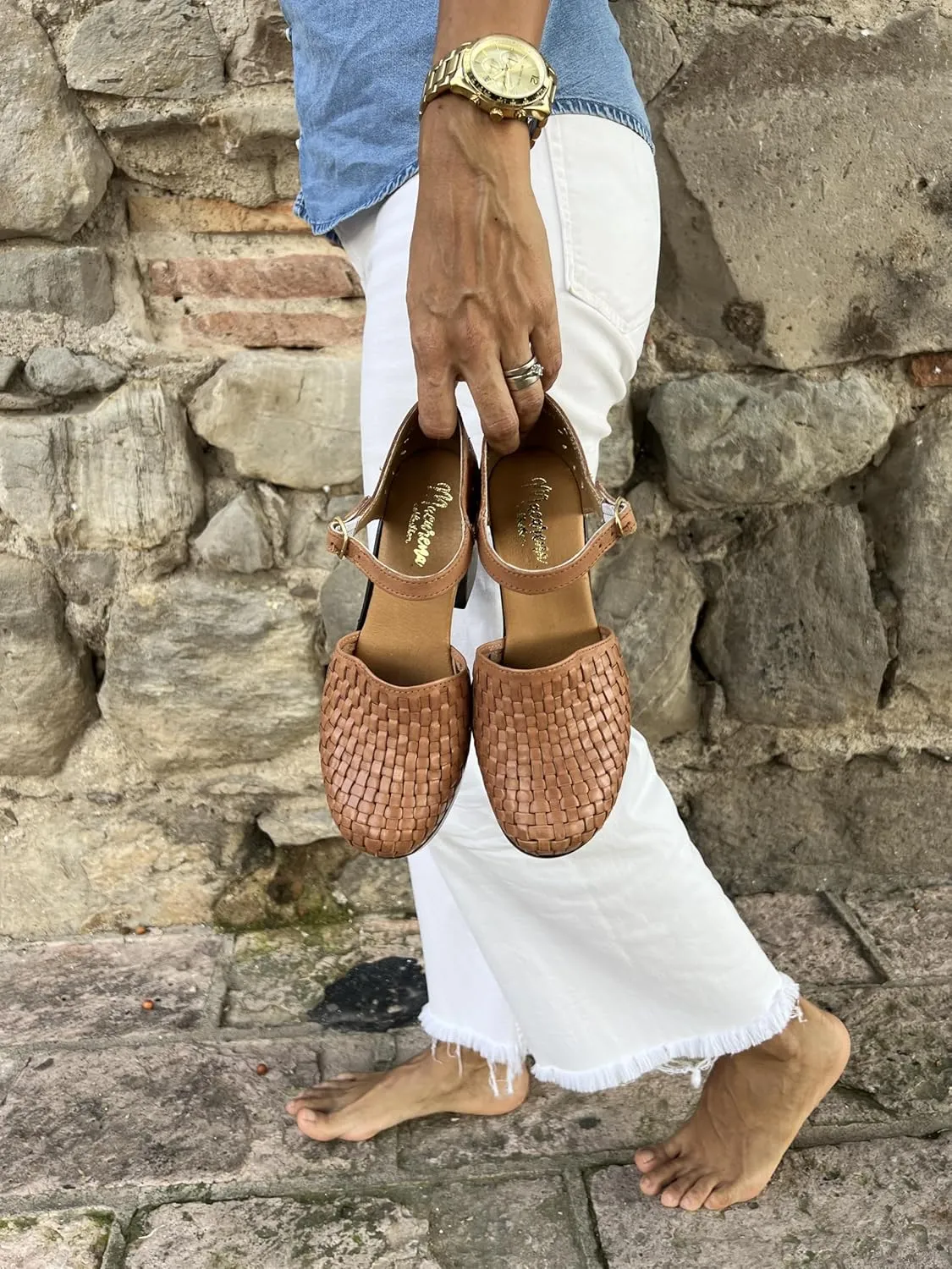 Macarena Collection Women's Flatform Wedge Casual Sandal Huarache Colorful Leather Mexican Style 4237