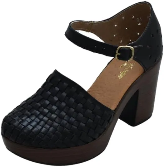 Macarena Collection Women's Flatform Wedge Casual Sandal Huarache Colorful Leather Mexican Style 4237