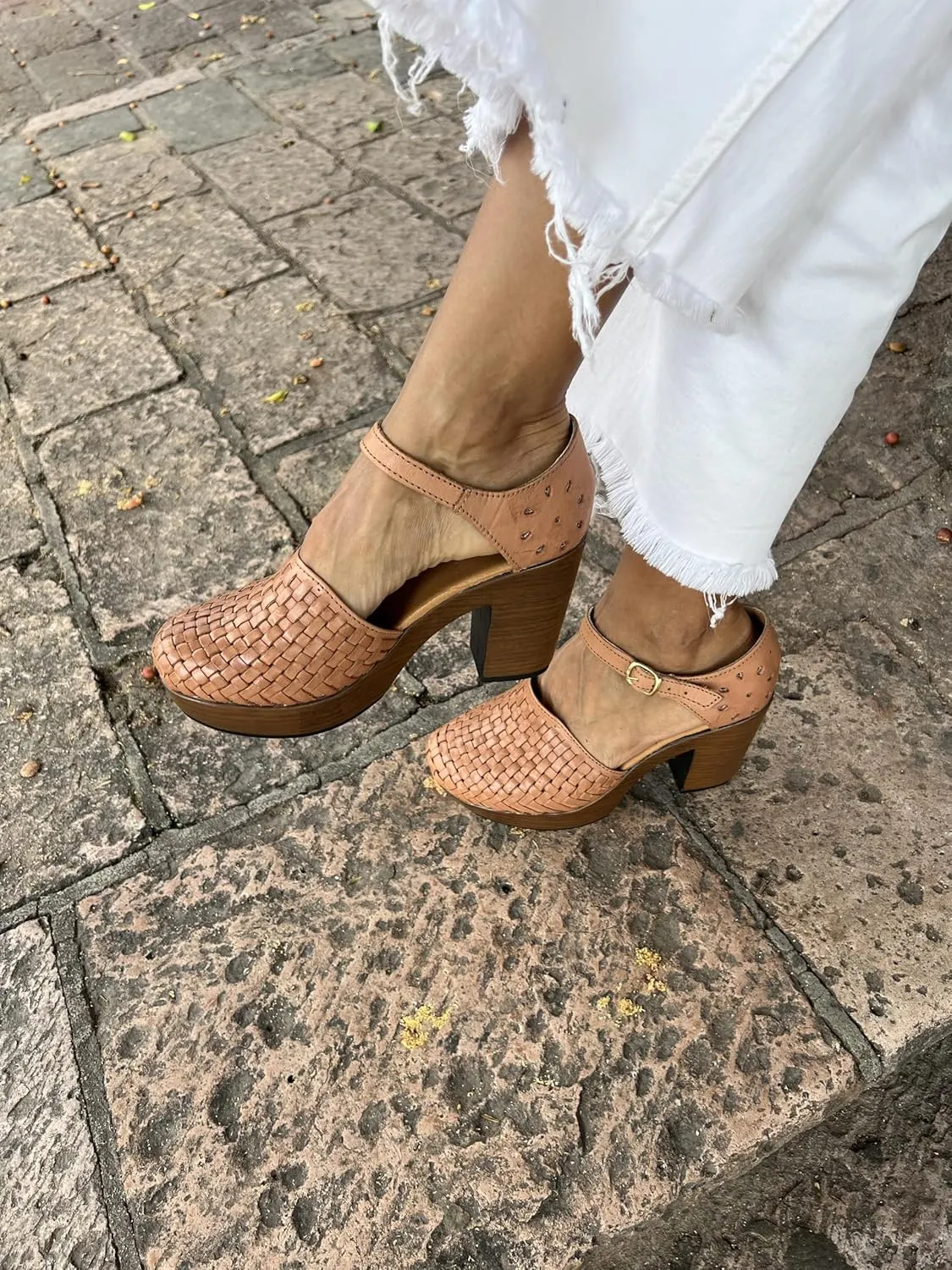 Macarena Collection Women's Flatform Wedge Casual Sandal Huarache Colorful Leather Mexican Style 4237