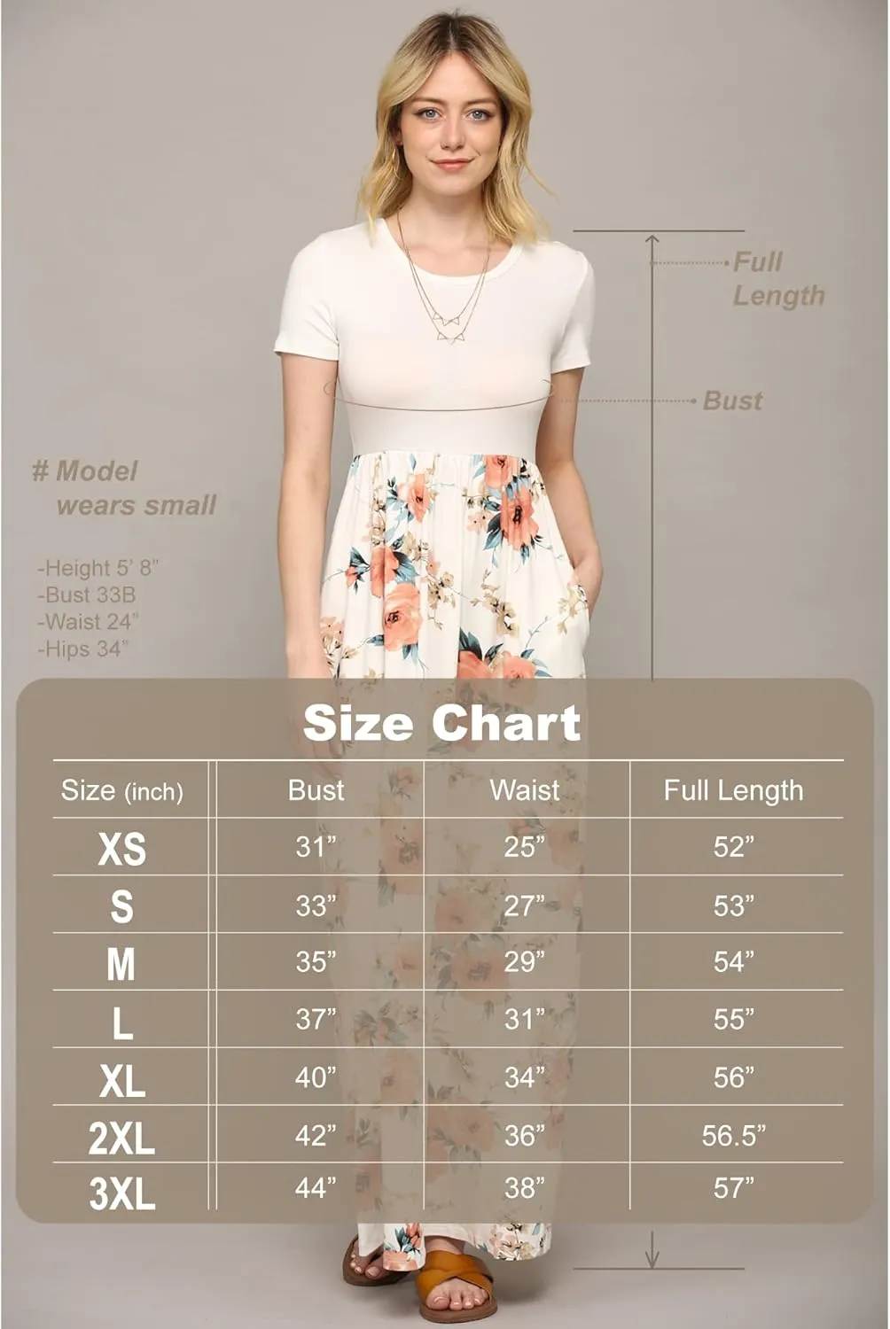 Made By Johnny Womens Short Sleeve Loose Plain Casual Long Maxi Dresses with Pockets