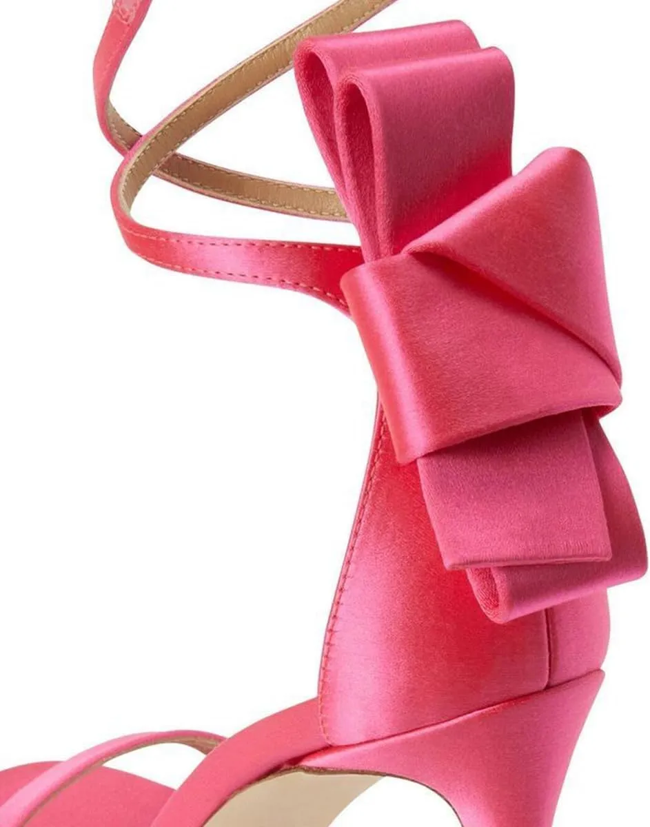 Maiyang Women Open Round Toe Back Bowknot Sandals Ankle Strap Buckle Thin High Heels Party Evening Dress Formal Shoes Size 4-16 US