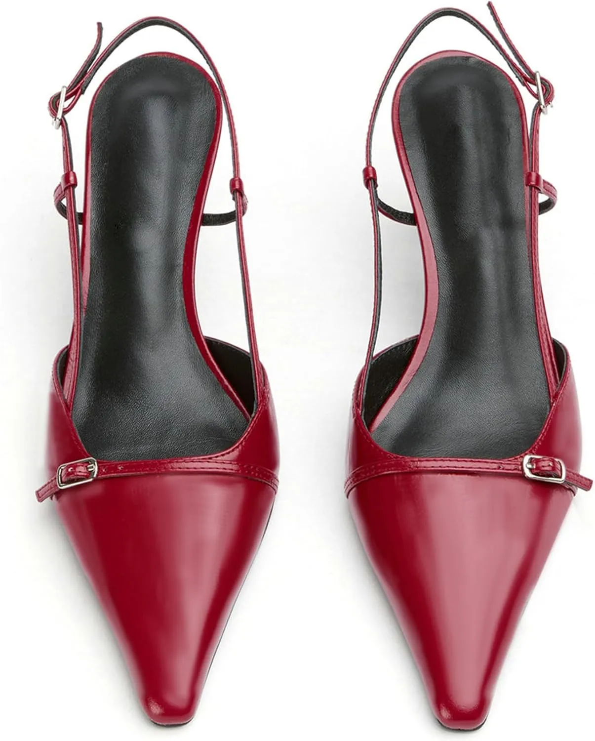 MAVMAX Slingback Heels for Women Bow Pointed Close Toe Stilettos High Kitten Heels Pumps Dress Party Heeled Sandals