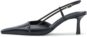 MAVMAX Slingback Heels for Women Bow Pointed Close Toe Stilettos High Kitten Heels Pumps Dress Party Heeled Sandals