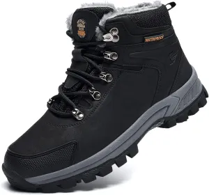MEHOTO Men Women Warm Snow Boots, Soft Warm Sole Fur Lined Waterproof Anti Klip Winter Ankle Hiking Climping Walking Booties