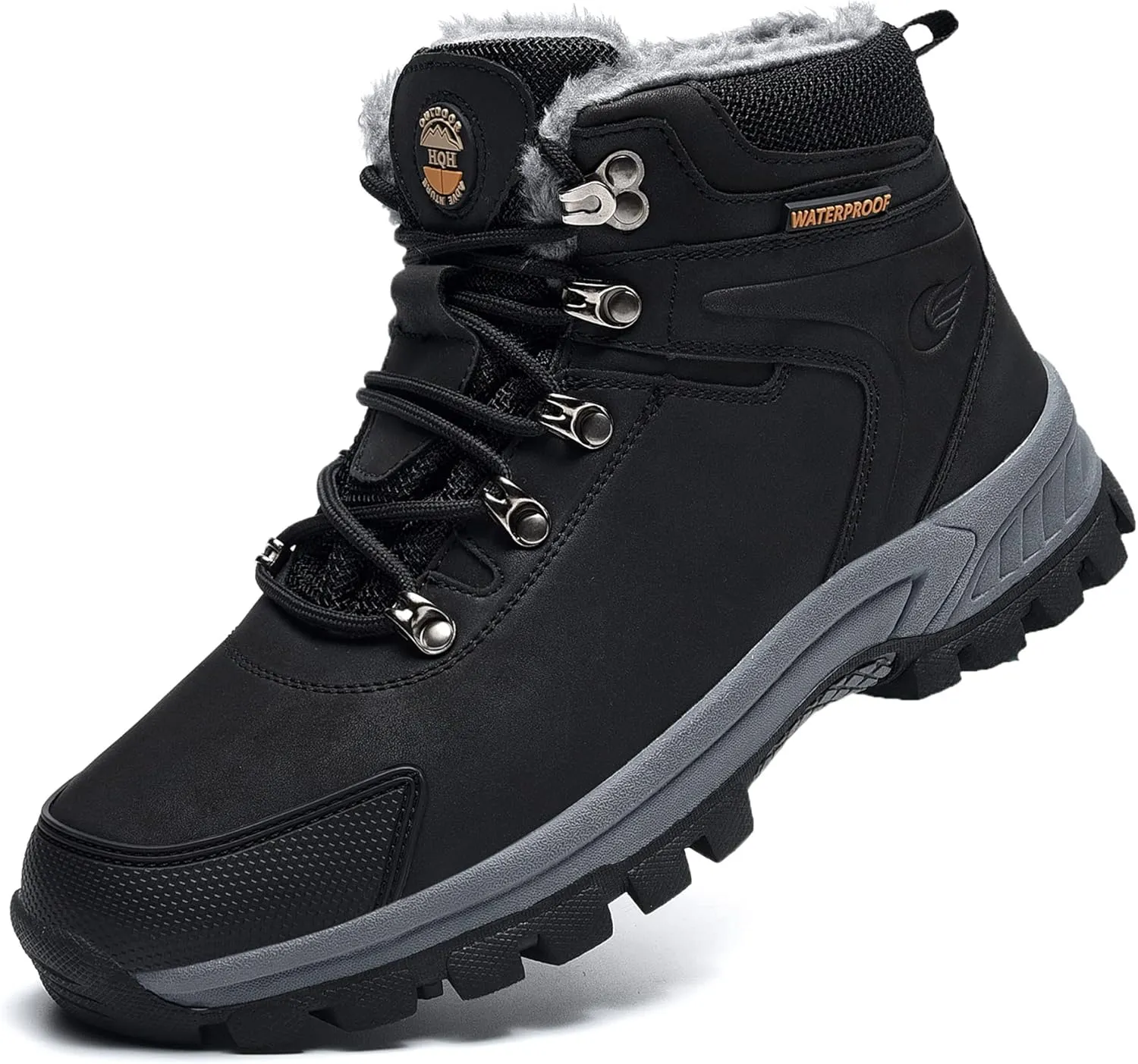 MEHOTO Men Women Warm Snow Boots, Soft Warm Sole Fur Lined Waterproof Anti Klip Winter Ankle Hiking Climping Walking Booties