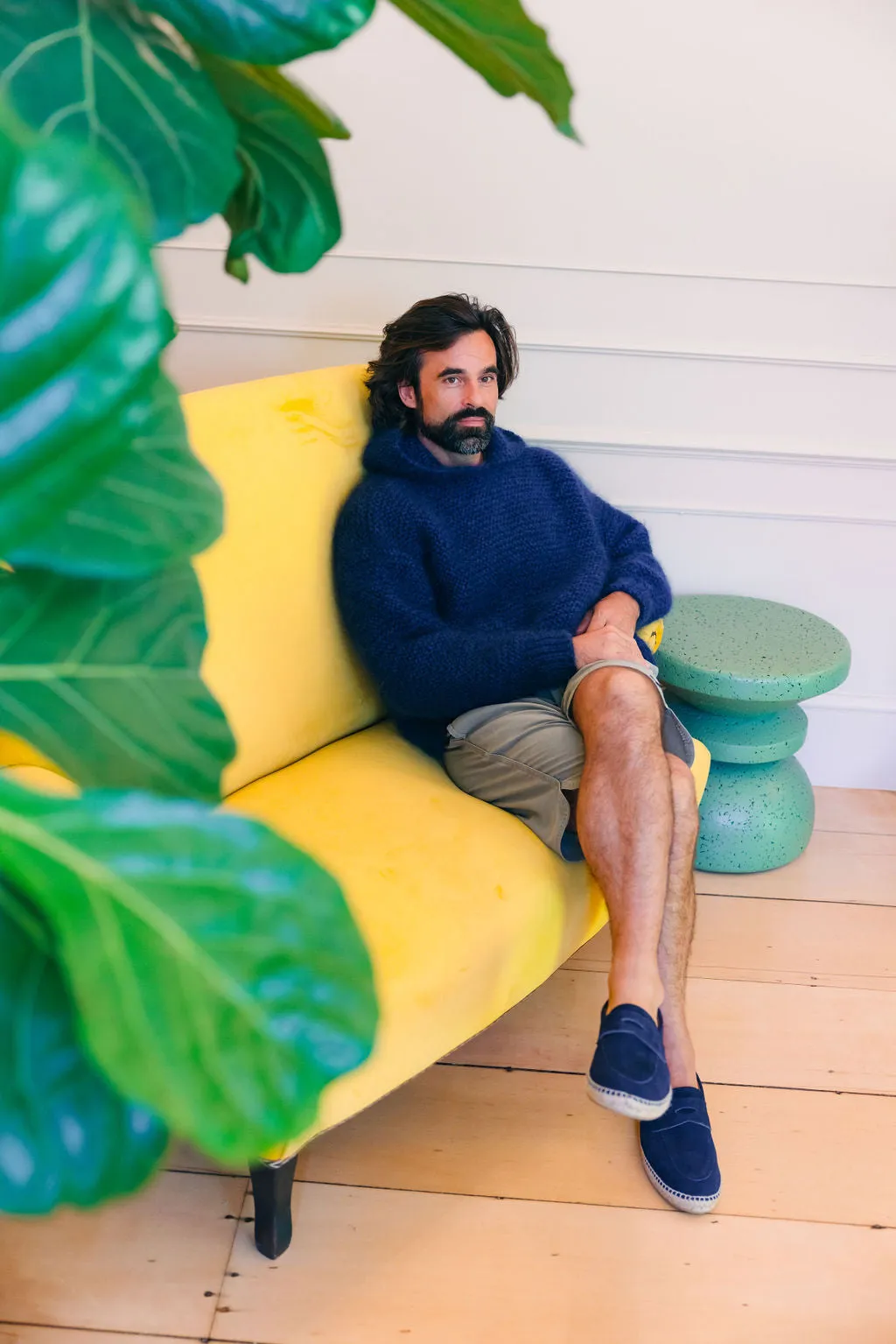 Men Espadrilles Afelpado Azul