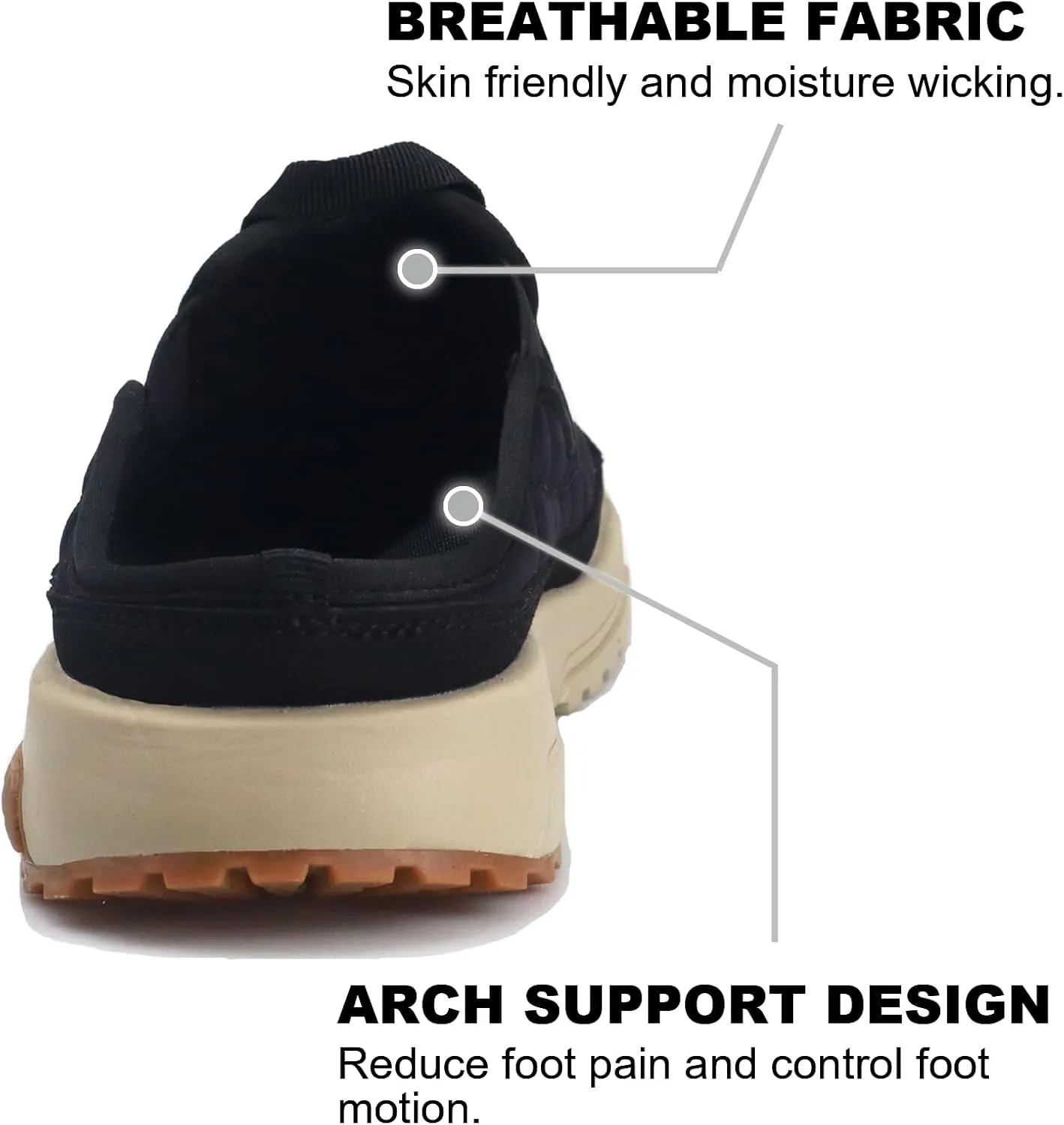 Men's Arch Support Slippers Orthopedic Plantar Fasciitis Relief Slip-On Indoor Outdoor Camping Walking Loafers Casual House Shoes
