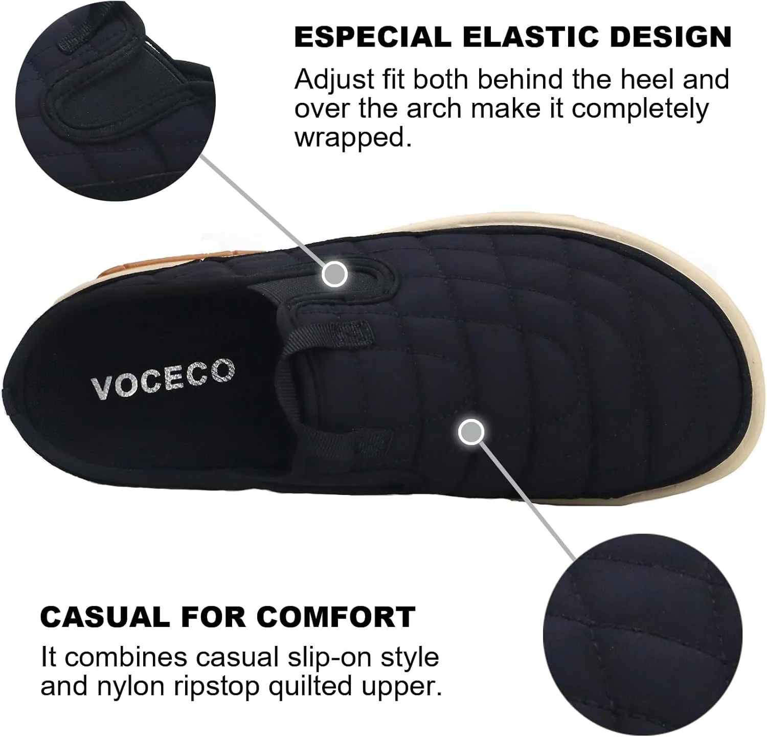 Men's Arch Support Slippers Orthopedic Plantar Fasciitis Relief Slip-On Indoor Outdoor Camping Walking Loafers Casual House Shoes