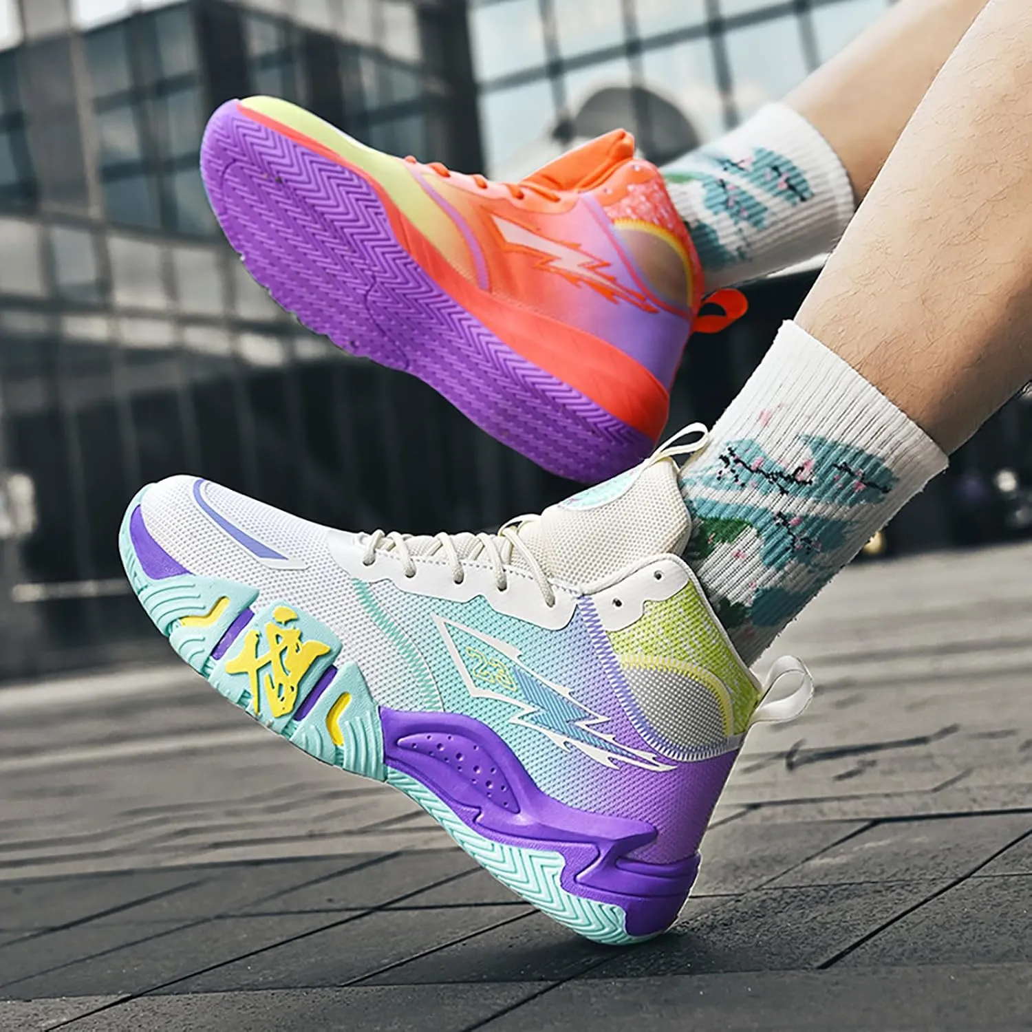 Mens Basketball Shoes Womens High Top Breathable Sneakers Fashion Non Slip Outdoor Sport Shoes Volleyball Shoes