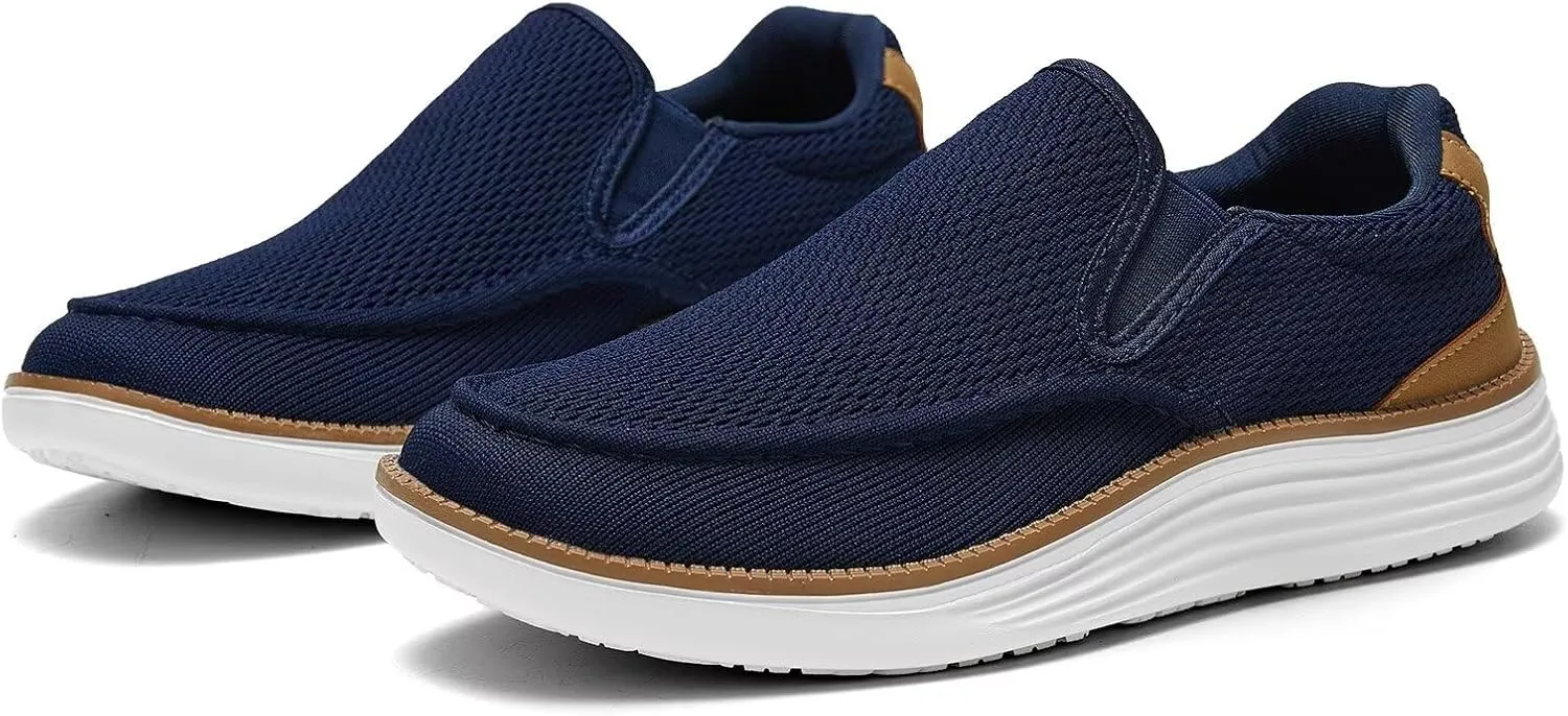Mens Boat Shoes Casual Loafers Slip On Walking Dress Sneakers Mesh Business Oxfords Work Lightweight Soft Sole