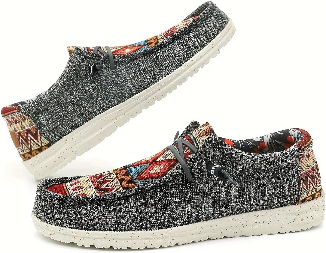 Men's Casual Comfort Fashion Sneakers - Breathable, Stylish High Street Beanie Shoes with Elastic Laces, Striped Pattern, All-Season Wear