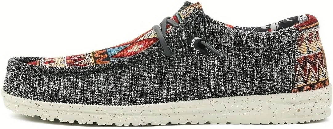 Men's Casual Comfort Fashion Sneakers - Breathable, Stylish High Street Beanie Shoes with Elastic Laces, Striped Pattern, All-Season Wear
