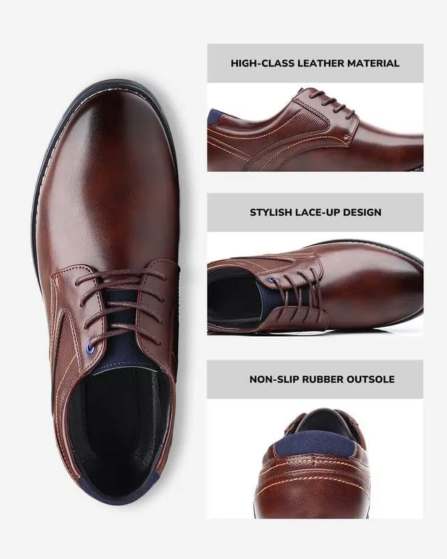 Men’s Dress Shoes Casual Oxford Leather Shoes No-Strip Comfortable Derby Orthopedic Sneakers Business Office Loafers