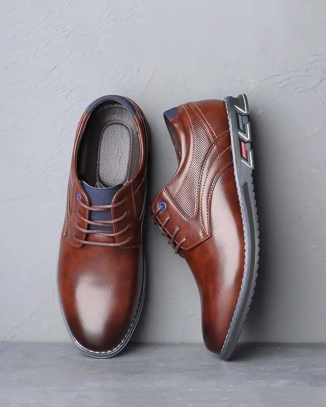 Men’s Dress Shoes Casual Oxford Leather Shoes No-Strip Comfortable Derby Orthopedic Sneakers Business Office Loafers
