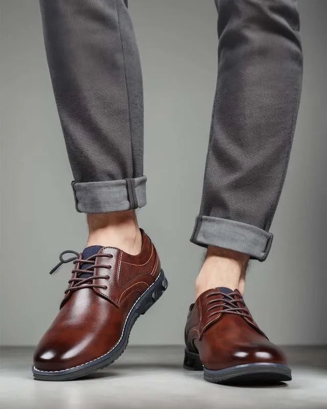 Men’s Dress Shoes Casual Oxford Leather Shoes No-Strip Comfortable Derby Orthopedic Sneakers Business Office Loafers