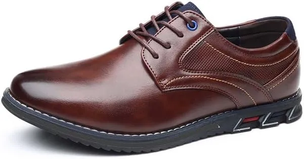 Men’s Dress Shoes Casual Oxford Leather Shoes No-Strip Comfortable Derby Orthopedic Sneakers Business Office Loafers
