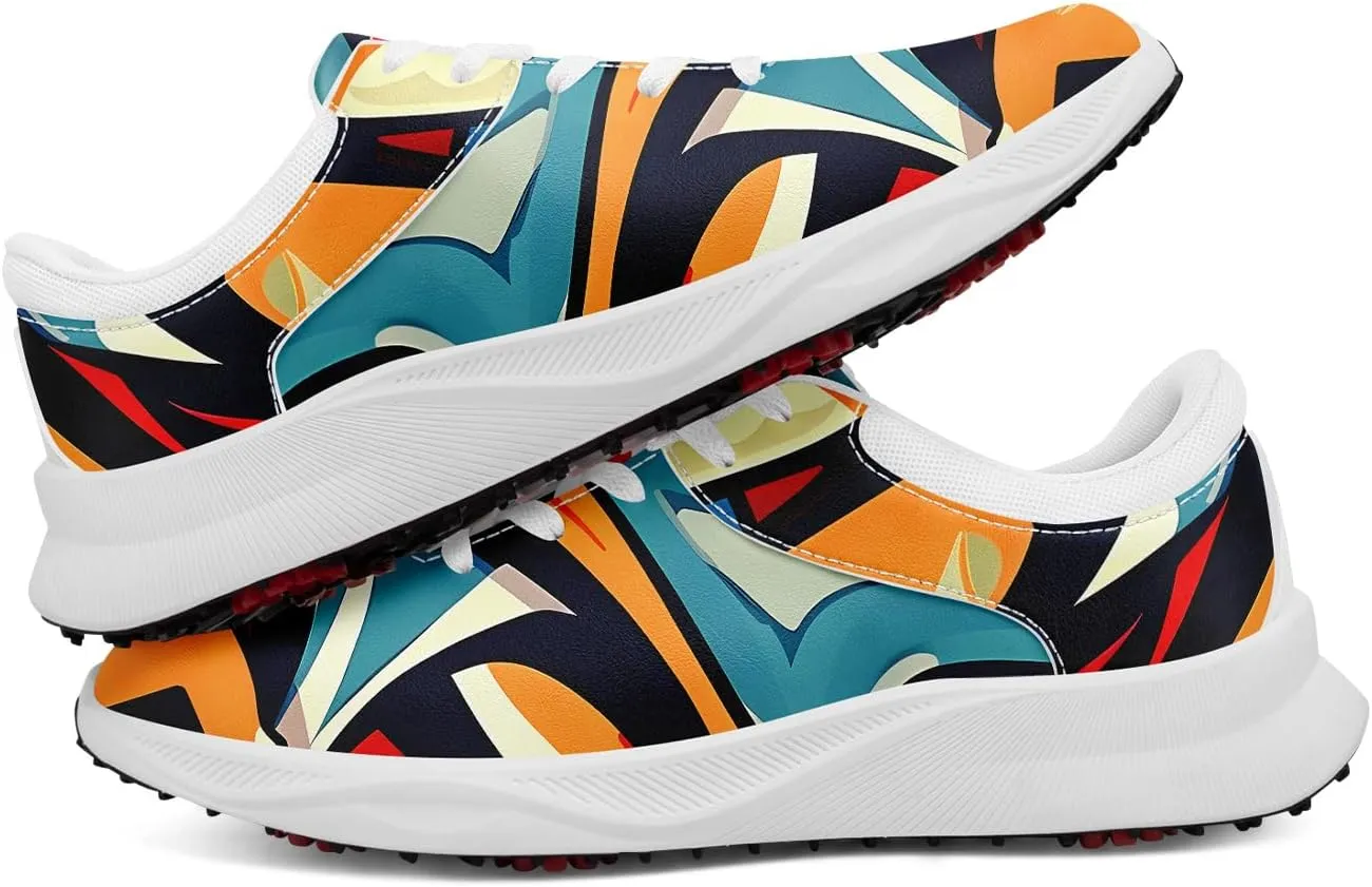 Men's Graffiti Spikeless Golf Shoes Waterproof Air-Outer Anti-Slip Sport Shoes Street Style Comfort Golf Sneakers for Women