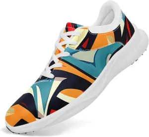 Men's Graffiti Spikeless Golf Shoes Waterproof Air-Outer Anti-Slip Sport Shoes Street Style Comfort Golf Sneakers for Women