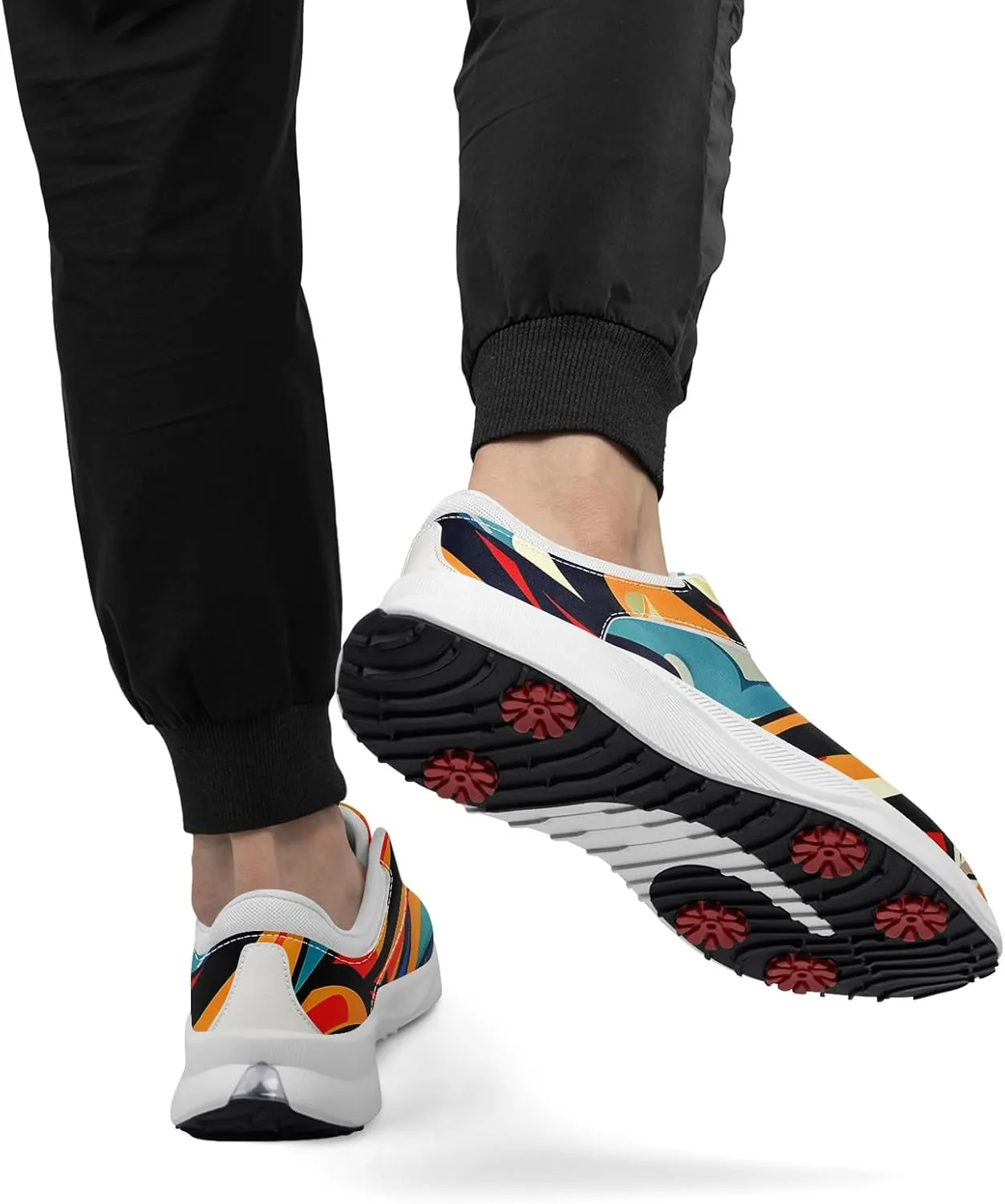 Men's Graffiti Spikeless Golf Shoes Waterproof Air-Outer Anti-Slip Sport Shoes Street Style Comfort Golf Sneakers for Women