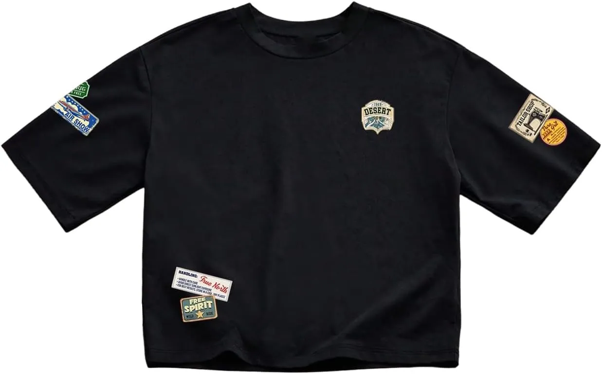 Men's Graphic T Shirt Short Sleeve Crew Neck Loose Tee Tops Trendy Streetwear