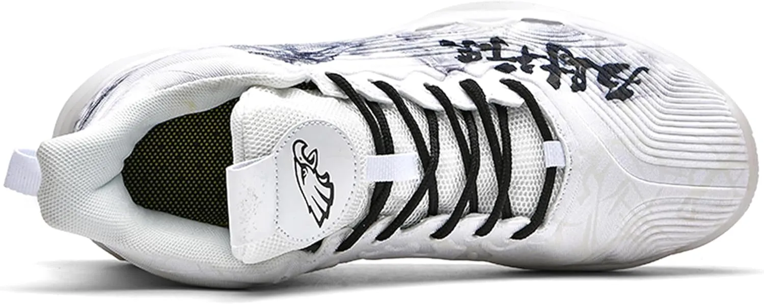 Men's High-Top Basketball Shoes - Slip-Resistant Durability, Street Art Design Athletic Sneakers for Indoor/Outdoor Sports