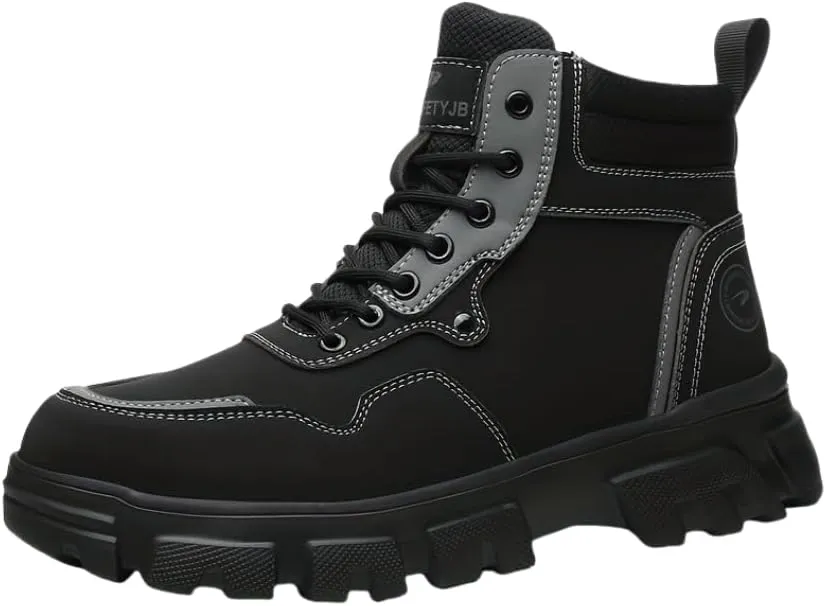 Men's High-Top Waterproof Hiking Boots with Anti-Slip Traction and Durable Construction