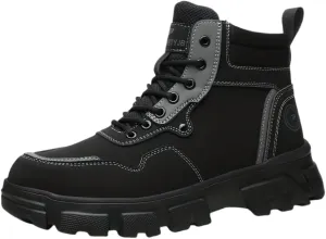 Men's High-Top Waterproof Hiking Boots with Anti-Slip Traction and Durable Construction