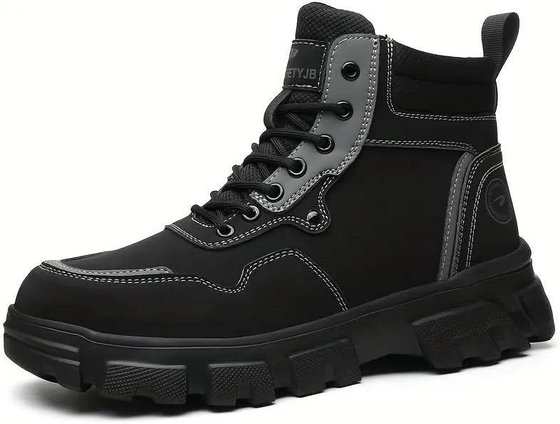 Men's High-Top Waterproof Hiking Boots with Anti-Slip Traction and Durable Construction