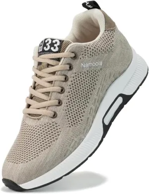 Men's Invisible Height Increasing Elevator Shoes Lightweight Sport Shoes Height-Boosting Non-Slip Sneakers 2.4'' Taller