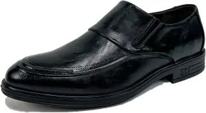 Men's Retro Leather Slip on Loafers Casual Business Dress Shoes Classic Comfortable Side Elastic Band Low top Anti-Slip Oxford Business Work Shoes