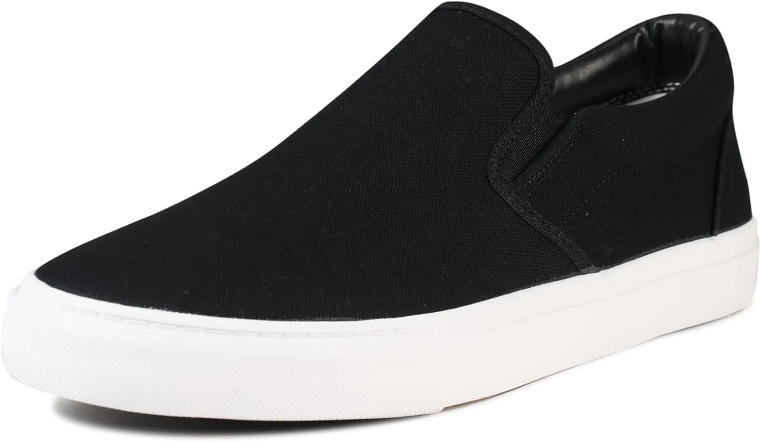 Men's Sneakers Classic Low Top Slip On Shoes Wide Canvas Skate Loafers Sneakers with Soft Insole Causal Dress Shoes for Men Comfortable Walking Shoes Slip on Sneakers for Men
