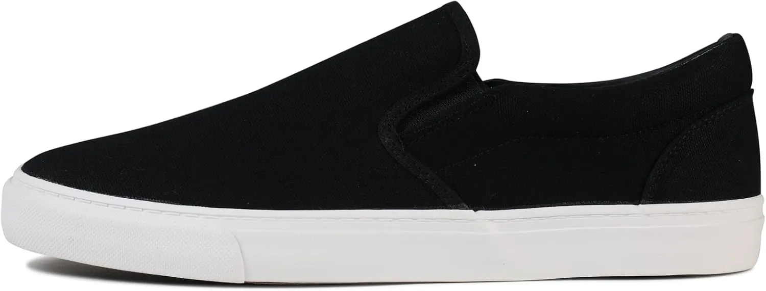 Men's Sneakers Classic Low Top Slip On Shoes Wide Canvas Skate Loafers Sneakers with Soft Insole Causal Dress Shoes for Men Comfortable Walking Shoes Slip on Sneakers for Men
