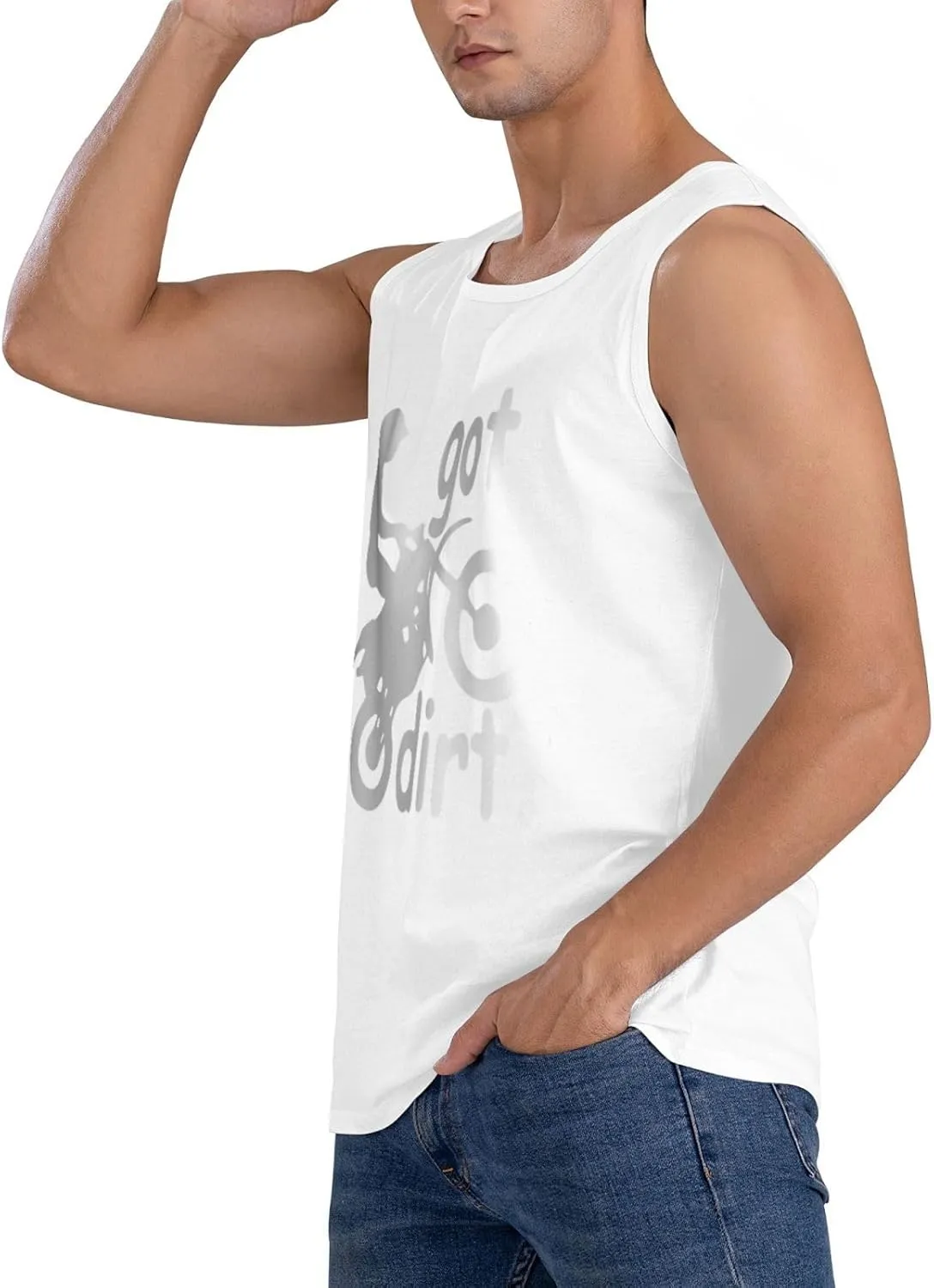 Men's Tank Top Sleeveless Tees Bike Motocross Racing Quick Dry Sport Shirts Muscle Workout Gym Beach T-Shirts