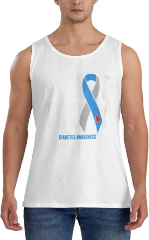 Men's Tank Top Sleeveless Tees Diabetes Awareness Quick Dry Sport Shirts Muscle Workout Gym Beach T-Shirts
