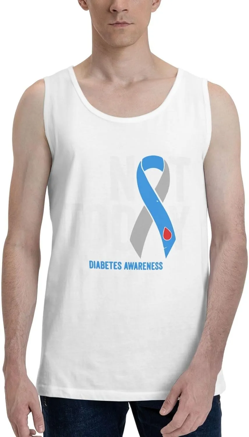 Men's Tank Top Sleeveless Tees Diabetes Awareness Quick Dry Sport Shirts Muscle Workout Gym Beach T-Shirts