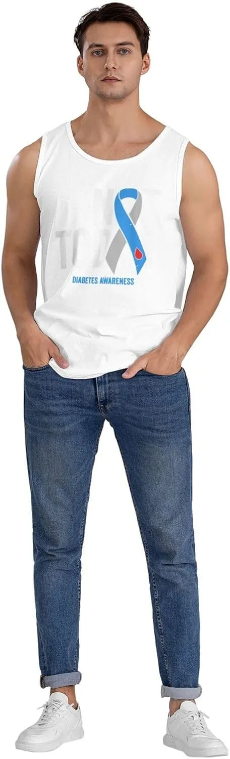 Men's Tank Top Sleeveless Tees Diabetes Awareness Quick Dry Sport Shirts Muscle Workout Gym Beach T-Shirts