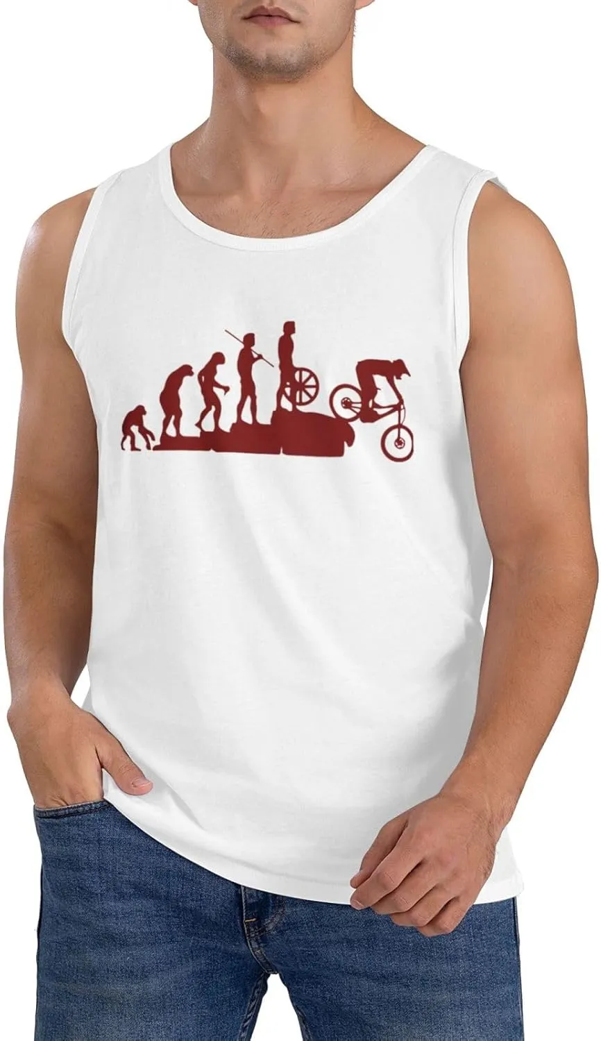 Men's Tank Top Sleeveless Tees Interesting Mountain Bike Quick Dry Sport Shirts Muscle Workout Gym Beach T-Shirts