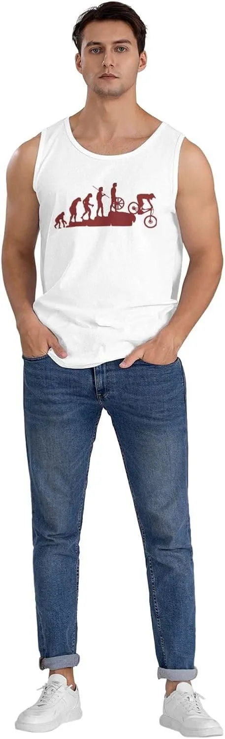 Men's Tank Top Sleeveless Tees Interesting Mountain Bike Quick Dry Sport Shirts Muscle Workout Gym Beach T-Shirts