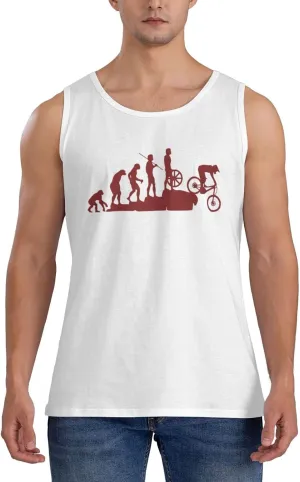 Men's Tank Top Sleeveless Tees Interesting Mountain Bike Quick Dry Sport Shirts Muscle Workout Gym Beach T-Shirts