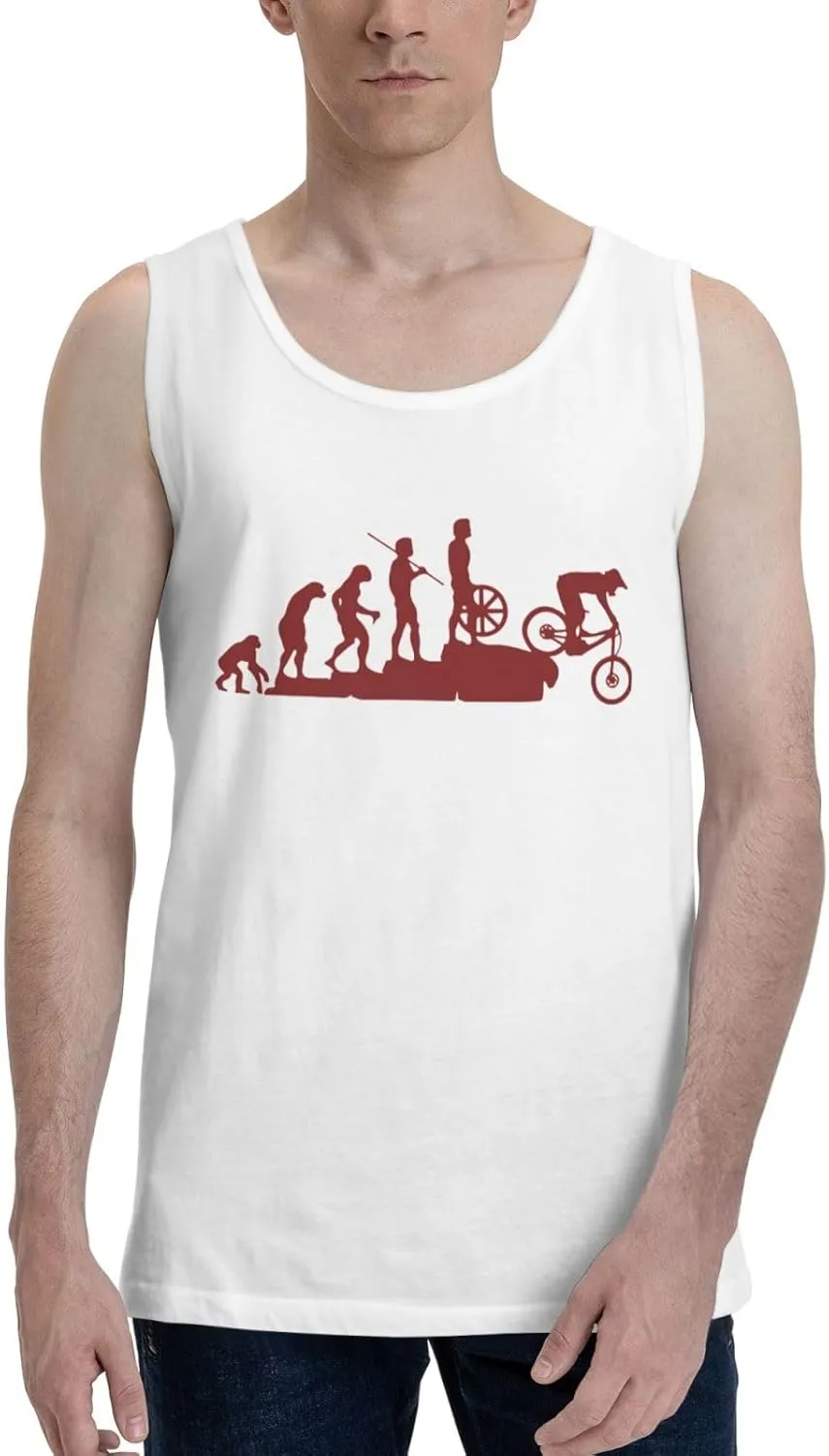Men's Tank Top Sleeveless Tees Interesting Mountain Bike Quick Dry Sport Shirts Muscle Workout Gym Beach T-Shirts