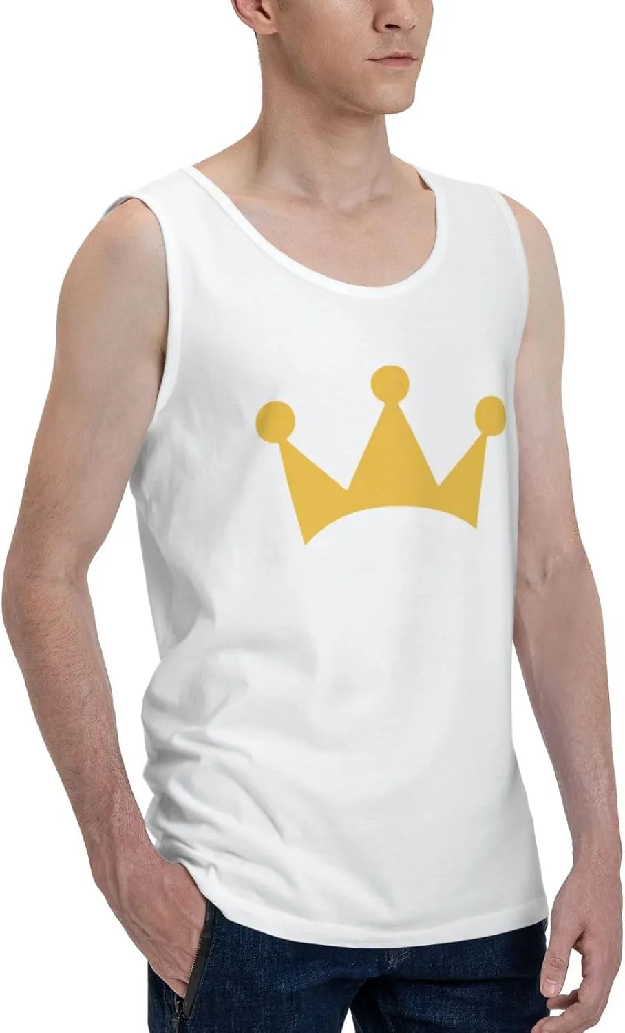 Men's Tank Top Sleeveless Tees Kettlebell Crowns Quick Dry Sport Shirts Muscle Workout Gym Beach T-Shirts