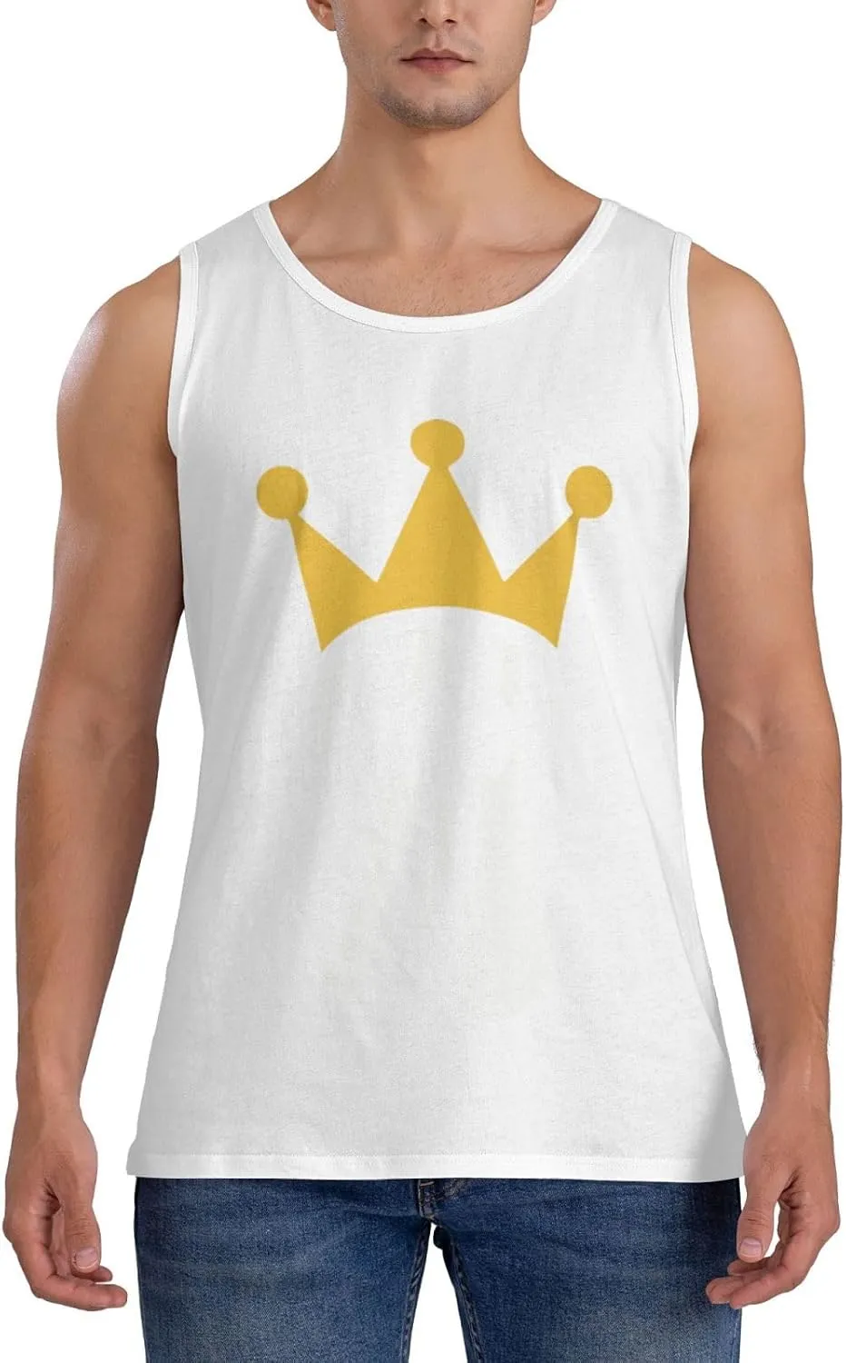 Men's Tank Top Sleeveless Tees Kettlebell Crowns Quick Dry Sport Shirts Muscle Workout Gym Beach T-Shirts